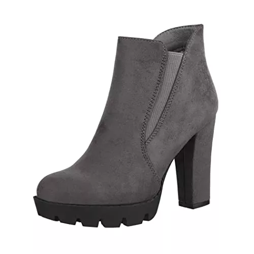 Elara Stiefel Elara Damen Stiefelette Ankle Boots Chunkyrayan