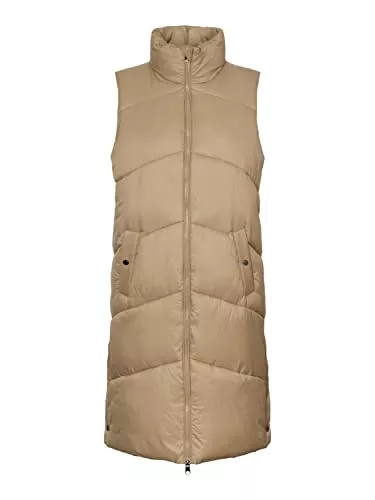 VERO MODA Westen VERO MODA Damen Steppweste VMUppsala 3/4 Waistcoat Lange Mantelweste