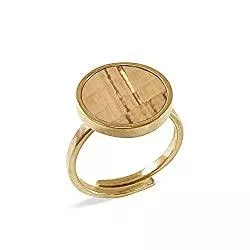 KAALEE Schmuck KAALEE® Damen Ring Gold Verstellbar mit Kork | 18 Karat plattiert | Statement Ring Größe 50-62 - Nachhaltiger Schmuck 100% Made in Germany - Geschenk-Box inklusive