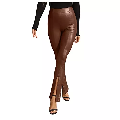 Briskorry Hosen Briskorry Damen Lederhose Lederimitat Sexy Skinny PU Leder Kunstlederhose Stretch Schlank Stretchhose Schwarz dünne beiläufige Bleistifthose eng Leder Hose Imitat