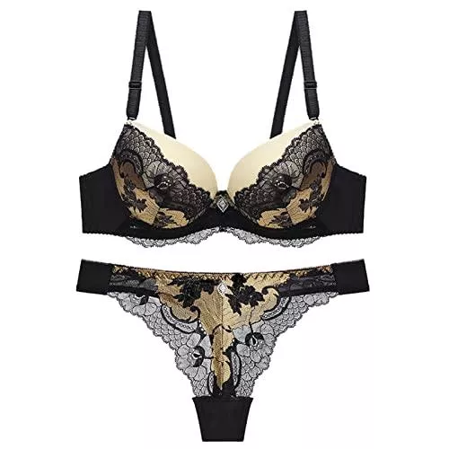 Zilosconcy Unterwäsche & Dessous Dessous Spitze BH und Slip Damen Dessous Set Damen Spitzen Dessous Sexy Bralette 2 Stück BH und Höschen Set Unterwäsche Frauen Lingerie Sexy Babydoll Reizwäsche Push up BH + Panty für Frauen