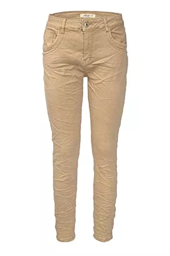 Jewelly Jeans Jewelly Damen Stretch Boyfriend Jeans Five-Pocket im Crash-Look mit Reißverschluss