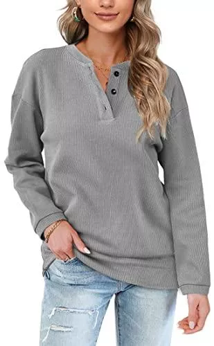 Aokosor Pullover & Strickmode Aokosor Damen Langarmshirt Sweatshirt Pullover mit Crewneck für Herbst Winter Tops