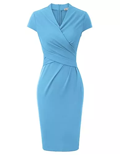 GRACE KARIN Cocktail GRACE KARIN Bleistiftkleid Rockabilly Vintage Kleid Damen Kurzarm Kleider CL2037