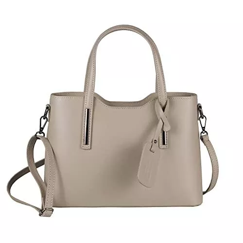 ITALYSHOP24.COM Taschen & Rucksäcke OBC Made IN Italy Damen Echt Leder Tasche Business Shopper Schultertasche Handtasche Ledertasche Umhängetasche Rindsleder Freizeittasche