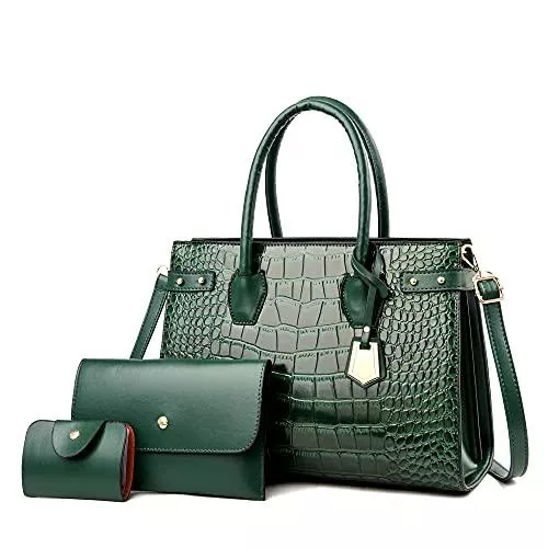 YANYUYNAY Taschen & Rucksäcke YANYUYNAY Mode Damen Handtasche Set, Große Umhängetasche Für Frauen, Krokodilmuster-Tasche, Einfache kleine umhängetasche damen, Einkaufstasche, Multi-Pocket in einem Set von 3-4