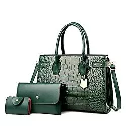 YANYUYNAY Taschen & Rucksäcke YANYUYNAY Mode Damen Handtasche Set, Große Umhängetasche Für Frauen, Krokodilmuster-Tasche, Einfache kleine umhängetasche damen, Einkaufstasche, Multi-Pocket in einem Set von 3-4