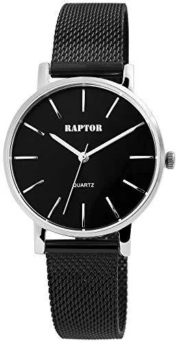 Raptor Uhren Raptor Damen-Uhr Milanaiseband Edelstahl Elegant rund Analog Quarz RA10168