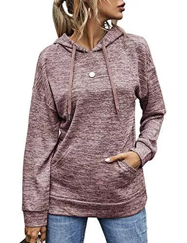 Rapbin Strickjacken Rapbin Damen Kapuzenpullover Hoodies Kordelzug Pullover Casual Sweatshirt Langarm Tops mit Kängurutasche