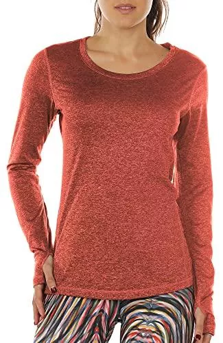 icyzone Langarmshirts icyzone Damen Laufshirt Langarm Sport Shirt mit Daumenloch Fitness Yoga Oberteil