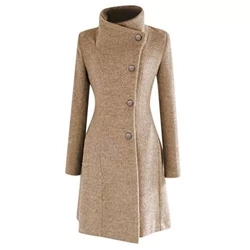 Yowablo Mäntel Yowablo Damen Coat Mantel Winter Revers Wollmantel Trench Jacke Langarm Mantel Outwear