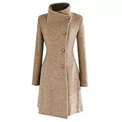 Yowablo Mäntel Yowablo Damen Coat Mantel Winter Revers Wollmantel Trench Jacke Langarm Mantel Outwear