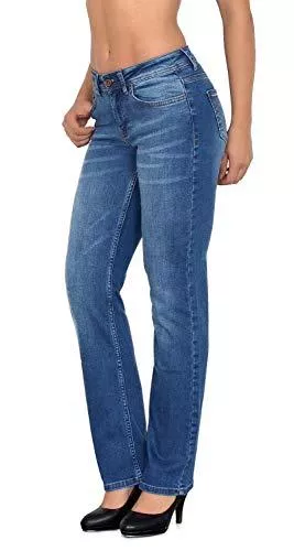 ESRA Jeans ESRA Damen Jeans Hose Damen Jeanshose gerader Schnitt Straight-Fit bis Übergröße Große Größen G600