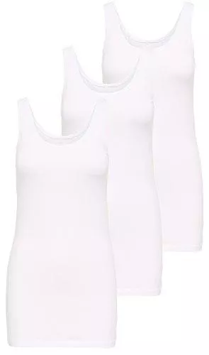 ONLY Tops ONLY 3er Pack Damen Oberteile Basic Tank Tops weiß, schwarz, grau, blau, Creme Frauen Shirt lang Sommer Shirts Top 15201465