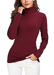 EXCHIC Pullover & Strickmode EXCHIC Damen Casual Tailliert Rollkragen Pullover Solide Langarm Elastisch Sweatshirts