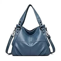 Sacmill Taschen & Rucksäcke Sacmill Damen Handtasche Große Leder Damenhandtasche Umhängetaschen Designer Schultertasche Hobo Tasche (Blau)