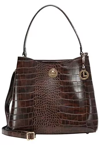 L. CREDI Taschen & Rucksäcke L. CREDI Handtasche Feodora mit Label-Applikationen Damen