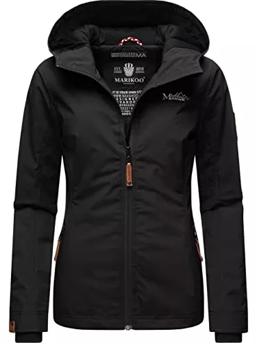 MARIKOO Jacken MARIKOO Damen Übergangs-Jacke leicht gefüttert mit Kapuze Brombeere XS-XXL