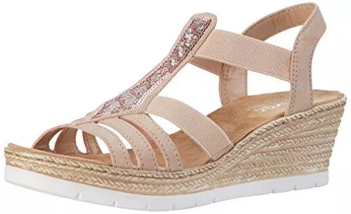 Rieker Sandalen & Slides Rieker Damen 61913 Offene Sandalen mit Keilabsatz