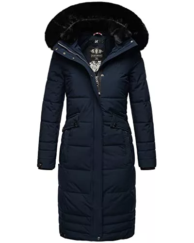 Navahoo Mäntel Navahoo Damen Winter-Mantel Steppmantel Winterjacke mit abnehmbarem Kunstfell B850