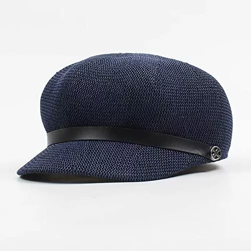 Unbekannt Hüte & Mützen Generic GHC Hüte &amp; Mützen Neue Marke Frauen College Hüte Sommerwäsche Atmungsaktive britische Wildnütze Rosa Schwarze Mode Damen Barett Mützen (Farbe : 7, Hat Size : 55 60cm(21.6 23.6in))