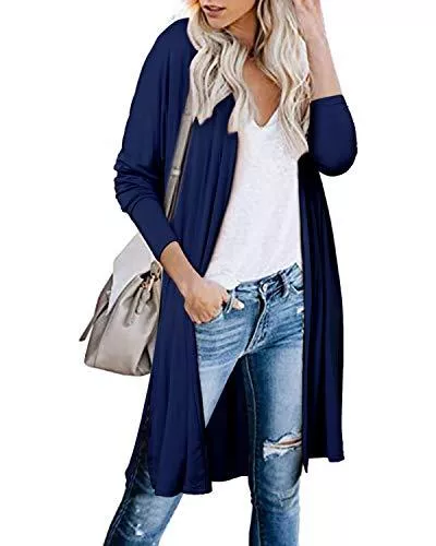 kenoce Strickjacken kenoce Damen Cardigan Langarm Strickjacke Sweater mit Taschen Oversize Outwear