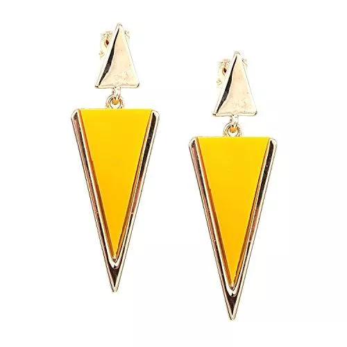 Idin Jewellery Schmuck Idin Schmuck Gelb Dreieck Necklaces Halskette Drop Ohrclips