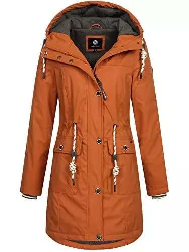 NEW VIEW Jacken NEW VIEW Damen Regenjacke wasserabweisender Parka Annika Long mit Kapuze