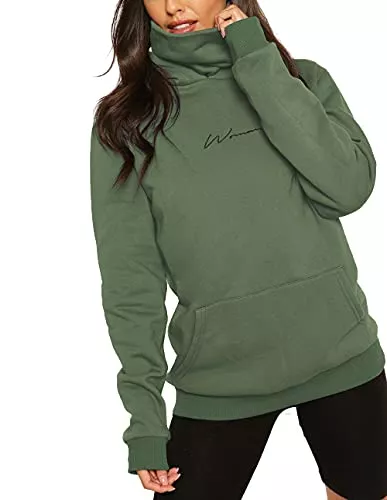 TrendiMax Kapuzenpullover TrendiMax Damen Hoodie Kapuzenpullover Langarm Sweatshirt Winter Pullover Hochkragen Sweatjacke Kapuzen Pullis