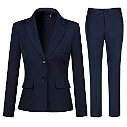 YYNUDA Kostüme YYNUDA Anzug Set Damen Business Hosenanzug Slim Fit Blazer mit Anzughosen Elegant für Office Hochzeit