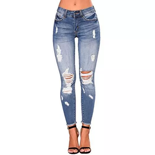 Uusollecy Jeans Uusollecy Damen Skinny Jeans Rissen Löcher Ankle Jeanshosen