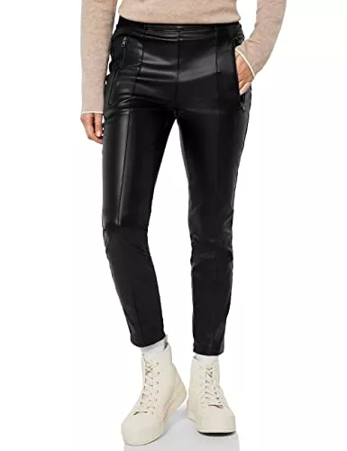 STREET ONE Hosen Street One Damen Kunstlederhose High Waist