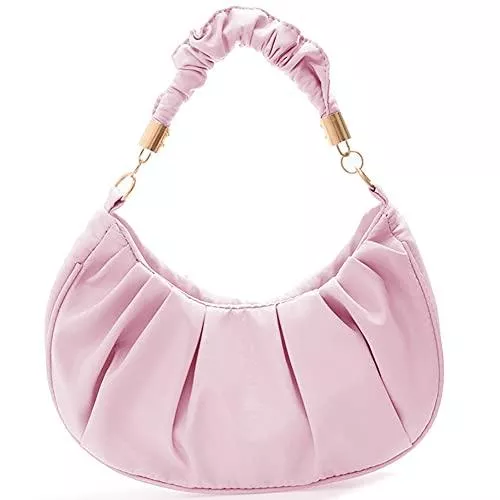 ARVALOLET Taschen & Rucksäcke ARVALOLET kanubi Y2k Bag, Y2k Taschen, Umhängetaschen, Frauen Mode Falten Massivfarbe Hobos Schulter Unterarm Tasche Damen Casual PU Leder Kleine Geldbörse Geldbörse, fluffy bag