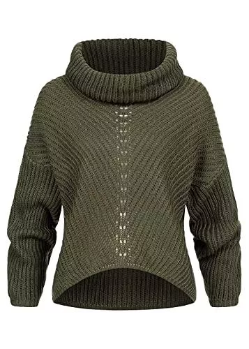 Styleboom Fashion Pullover & Strickmode Styleboom Fashion® Damen Pullover Rollneck Jumper Strukturstoff schwarz