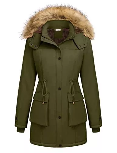 Beyove Mäntel Beyove Winterjacke Damen Mantel Lang Herbst Parka Winter Jacke Warm mit Fell Kapuze S-XXL