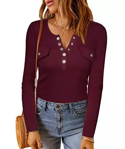 Sidhe Langarmshirts Sidhe Damen Langarmshirt, Rundhals Fashion Basic T-Shirts Baumwolle Bluse Oberteile Tops