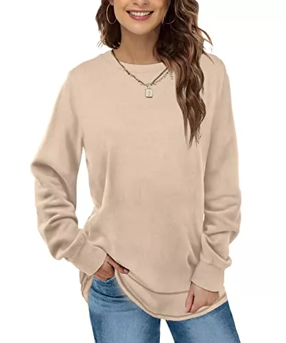 Aokosor Langarmshirts Aokosor Damen Pullover Sweatshirt Langarmshirt für Damen mit Crewneck Winter Tops