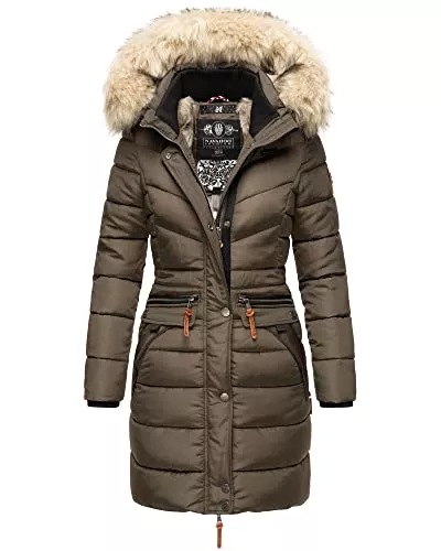 Navahoo Jacken Navahoo Damen Winter Mantel Damen Jacke Parka Winterjacke Kunstfell Kapuze Paula