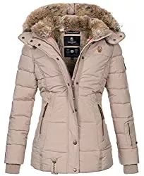 MARIKOO Jacken MARIKOO warme Damen Winter Jacke Winterjacke Steppjacke gefüttert Kunstfell B658