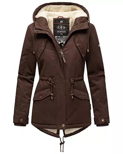 MARIKOO Jacken MARIKOO Damen Winter Jacke Parka Winterjacke Teddyfell gefüttert B376