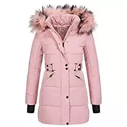 Elara Mäntel Elara Damen Steppjacke Winterjacke Kunstfellkragen Chunkyrayan