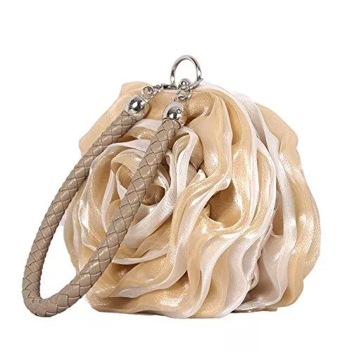 UK_Stone Taschen & Rucksäcke UK_Stone Damen Handtasche Blume Form Abendtasche Elegant Handgelenk Tasche Bunte Farbe Damentasche, Aprikose