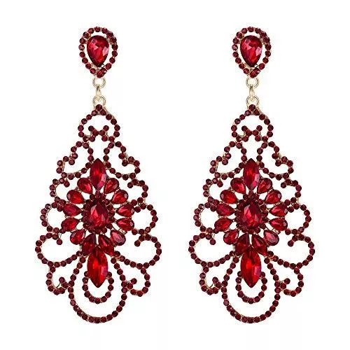 Clearine Schmuck Clearine Damen Ohrringe Hochzeit Braut Party Abend Strass Kristall Vintage Retro Ohrstecker Ohrhänger