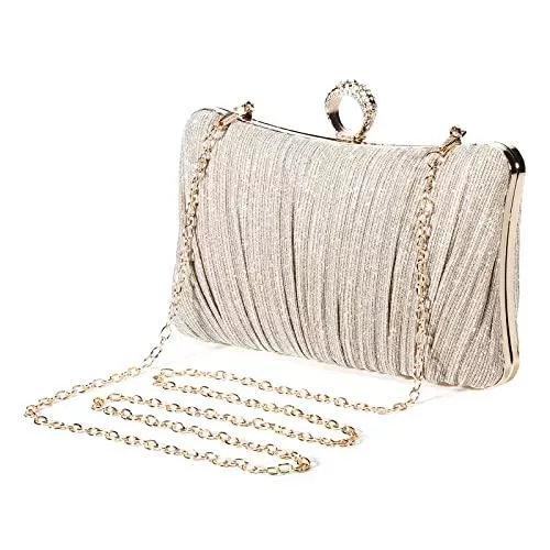 UBORSE Taschen & Rucksäcke UBORSE Clutch Damen Pailletten Handtasche Strass Abendtasche mit Kette Glänzend Brauttasche Elegant Portemonnaie Tasche Geldbörse Envelope Tasche für Hochzeit Cocktailparty Tanzparty Geburtstag
