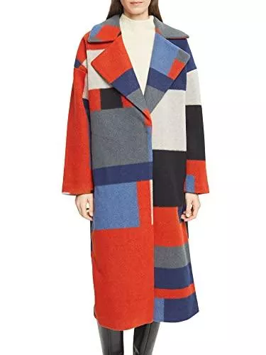 ESPRIT Mäntel ESPRIT Mantel aus Wollmix mit Color Block-Muster