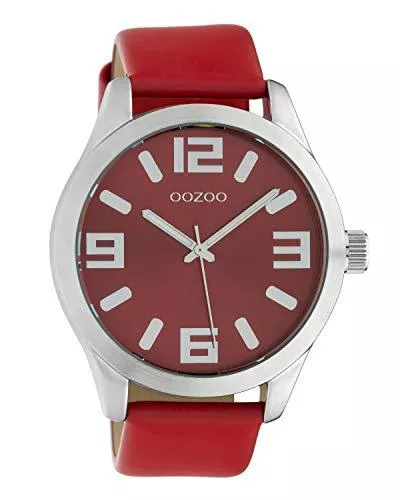 Oozoo Uhren Oozoo Damenuhr mit Lederband Classic Color Line XL 47 MM