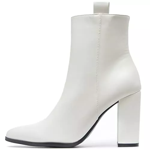 Vain Secrets Stiefel Vain Secrets Damen Spitze Form Ankle Boots Stiefeletten mit Blockabsatz