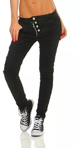 Fashion4Young Jeans Fashion4Young 11105 Damen Jeans Hose Boyfriend Baggy Haremsjeans Slim-fit Röhre Damenjeans Pants