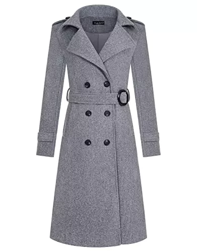 Zarlena Mäntel Zarlena Damen Mantel mit Reverskragen eleganter Langmantel langer Wollmantel-Optik Herbst Winter Frühling