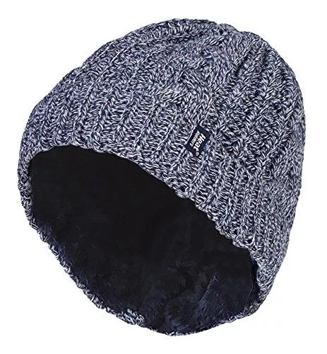 HEAT HOLDERS Hüte & Mützen HEAT HOLDERS - Damen Innen Fleece Winter Warm Zopfmuster Beanie Strickmütze mit Umschlag